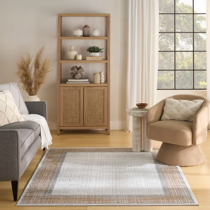 Nourison Dekor Grey DEK06 5 ft. 3 in. X 7 ft. Rect. Rug