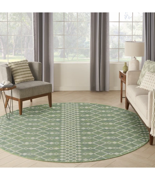 Nourison Positano Blue Green POS02 4ft. Round Rug