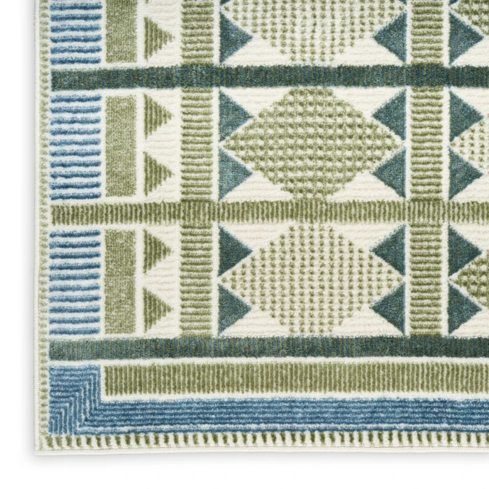 Nourison Nordic Green Blue NRC06 4 ft. X 6 ft. Rect. Rug