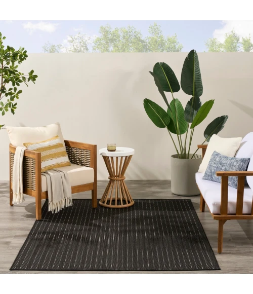 Nourison Horizon Indoor/Outdoor Black HOZ02 4 ft. X 6 ft. Rect. Rug
