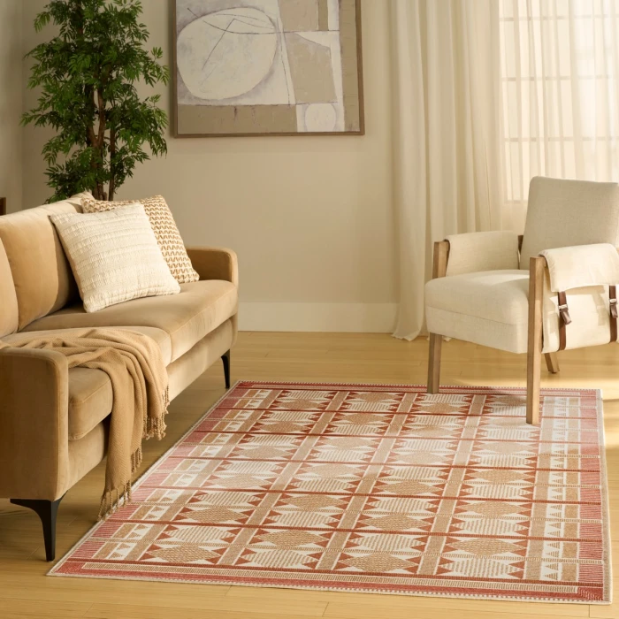 Nourison Nordic Rust NRC06 4 ft. X 6 ft. Rect. Rug