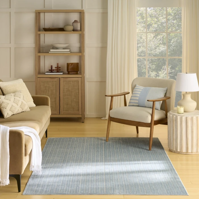 Nourison Home Washable Charm Blue WCH02 5ft. x 7ft. Rect. Rug
