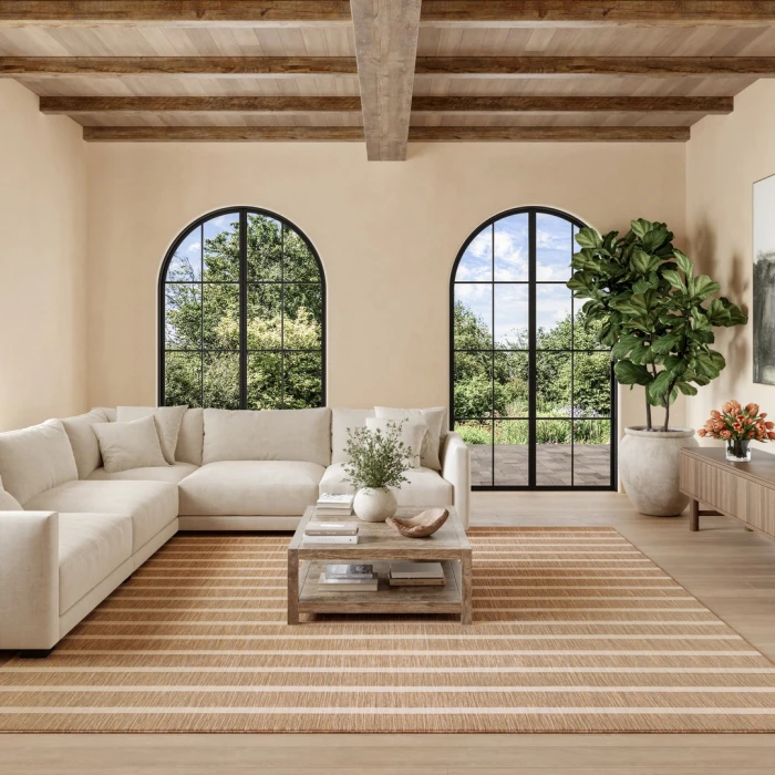 Nourison Positano Beige Ivory POS03 8ft. Square Rug