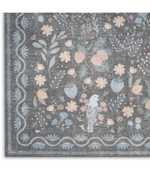 Nourison Home Botanical Washables Grey BOT04 4ft. x 6ft. Rect. Rug