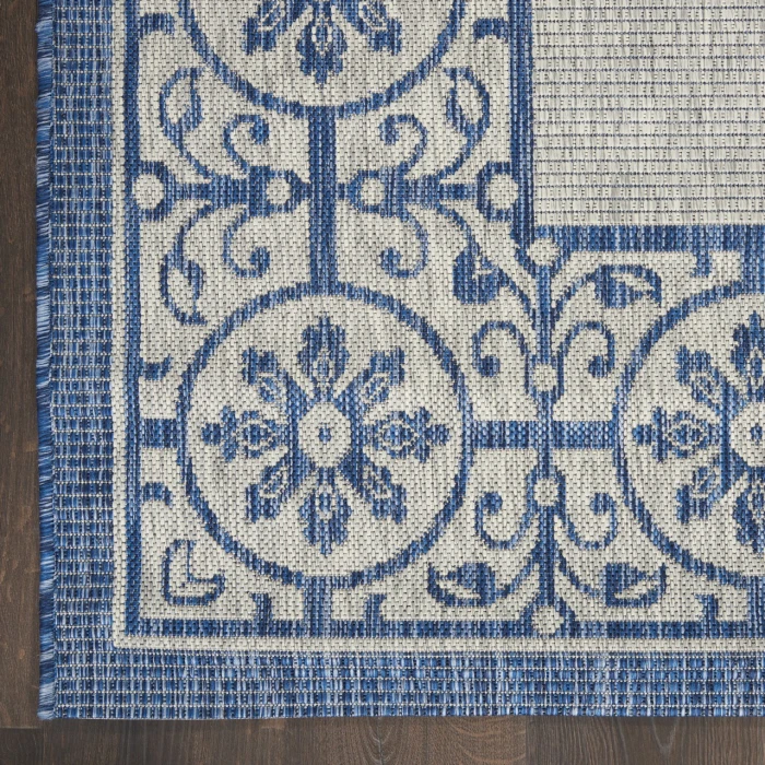 Nourison Country Side Ivory Blue CTR03 2ft.2in. x 3ft.9in. Rect. Rug