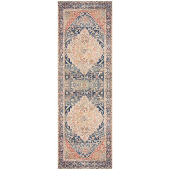 Nourison Vintage Washables Blue Coral VWS13 2 ft. X 6 ft. Rect. Rug