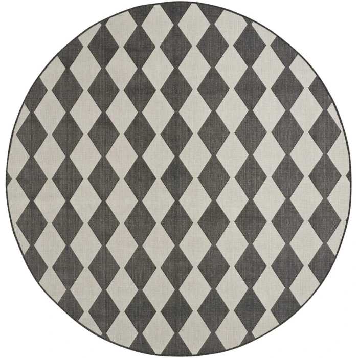 Nourison Positano Black POS04 12ft. Round Rug