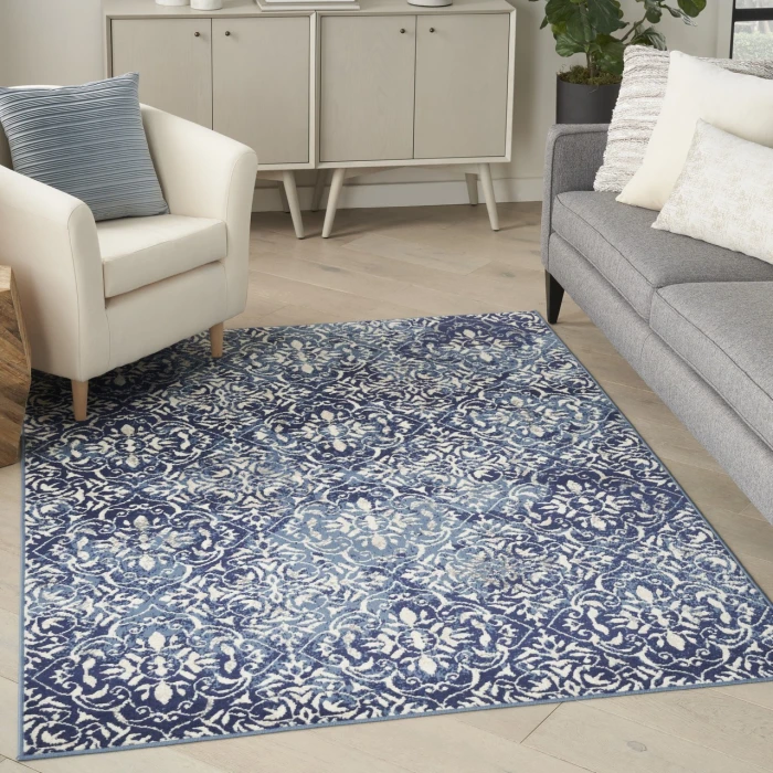 Nourison Home Jubilant Blue JUB21 7ft.10in. x 9ft.10in. Rect. Rug