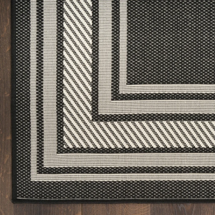 Nourison Horizon Indoor/Outdoor Black HOZ03 6 ft. X 9 ft. Rect. Rug