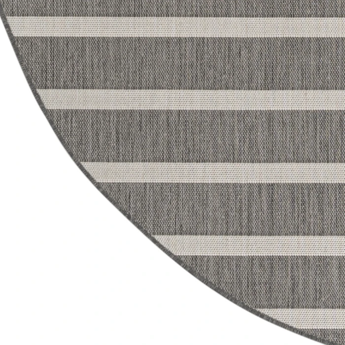 Nourison Positano Charcoal Ivory POS03 8ft. Round Rug