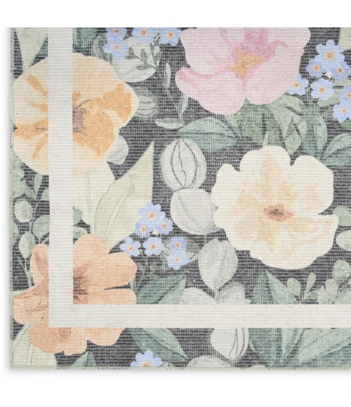 Nourison Home Botanical Washables Grey BOT01 4ft. x 6ft. Rect. Rug