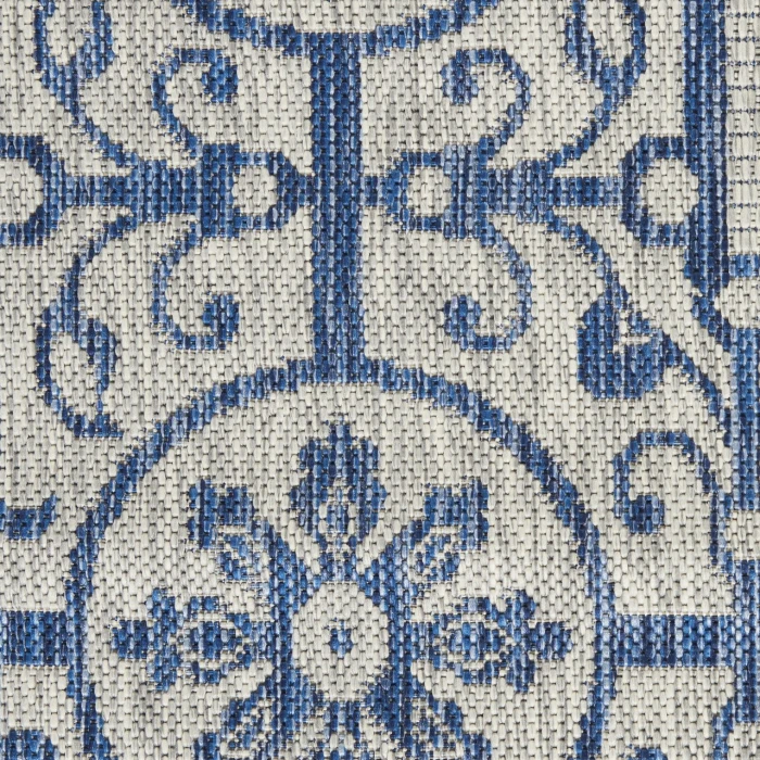 Nourison Country Side Ivory Blue CTR03 5ft.3in. x Round Rug