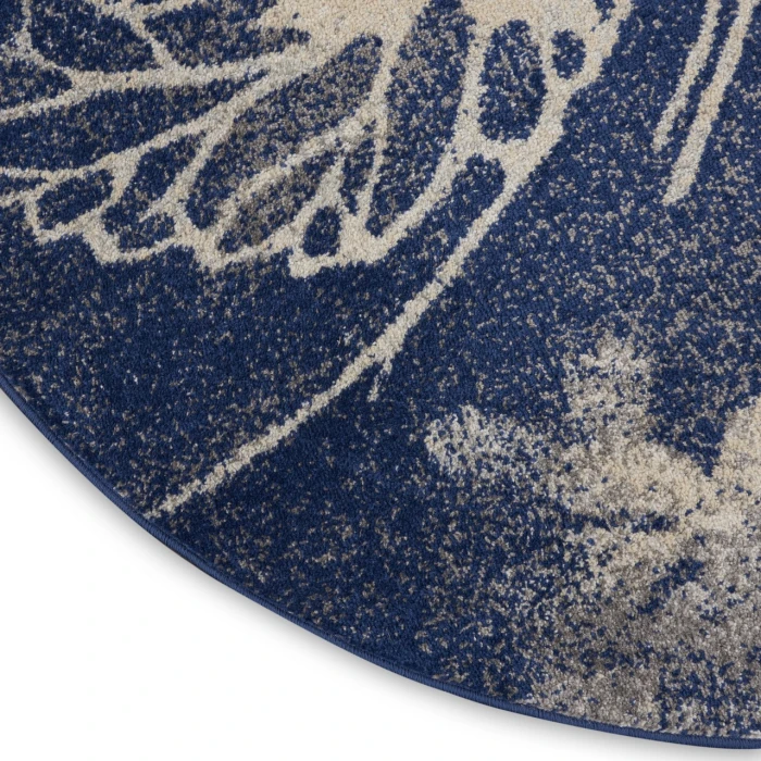 Nourison Home Tranquil Navy TRA08 5ft.3in. x Round Round Rug