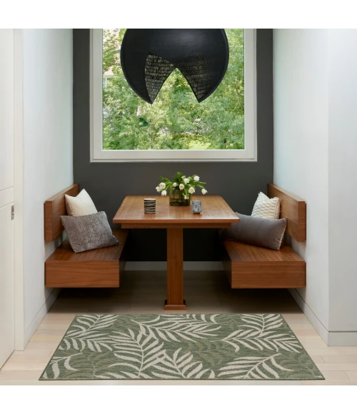 Nourison Garden Oasis Green Ivory GOA01 2 ft. X 4 ft. Rect. Rug