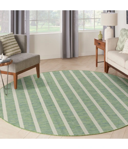 Nourison Positano Blue Green Ivory POS03 8 ft. X Round Rug