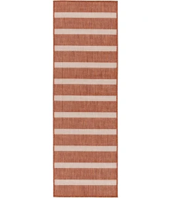 Nourison Home Positano POS03 Terracotta Ivory 2 ft. 2 in. X 8 ft. Area Rug