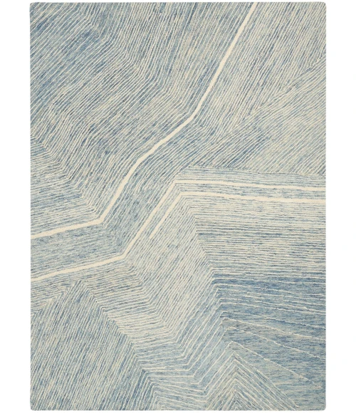 DKNY Pure Angles Ivory Blue ANG01 5 ft. X 7 ft. Rect. Rug