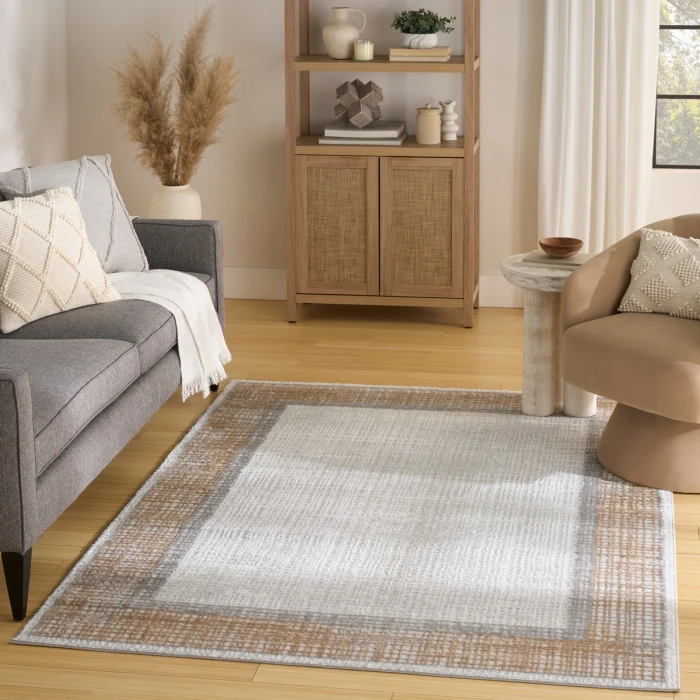 Nourison Dekor Grey DEK06 5 ft. 3 in. X 7 ft. Rect. Rug