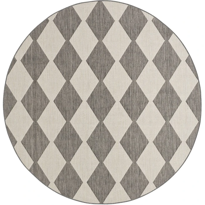 Nourison Positano Charcoal POS04 5ft. Round Rug