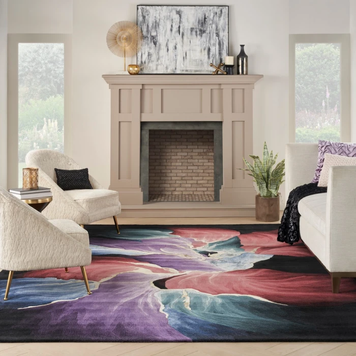 Nourison Prismatic Black PRS34 10 ft. X 14 ft. Rect. Rug