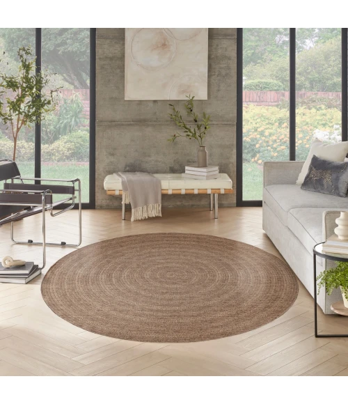 Nourison Tulum Brown TLM04 8 ft. X Round Rug