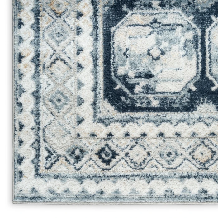 Nourison Dekor Grey Navy DEK01 5 ft. 3 in. X 7 ft. Rect. Rug