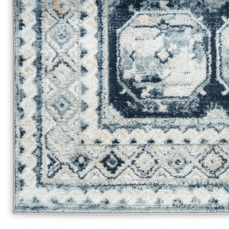 Nourison Dekor Grey Navy DEK01 5 ft. 3 in. X 7 ft. Rect. Rug