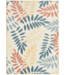 Nourison Home Aloha ALH18 Ivory Blue 5 ft. 3 in. X 7 ft. 5 in. Area Rug