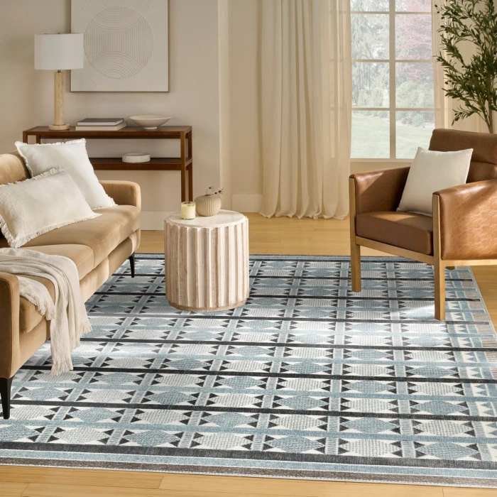 Nourison Nordic Blue NRC06 8 ft. X 10 ft. Rect. Rug