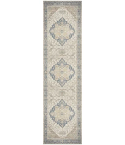 Nourison Home Vintage Washables VWS13 Blue Green 2 ft. 2 in. X 8 ft. Area Rug