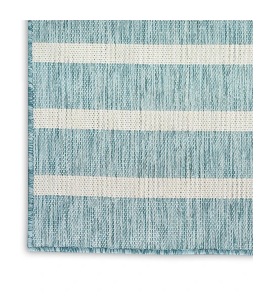 Nourison Positano Aqua Ivory POS03 2 ft. 2 in. X 12 ft. Rect. Rug