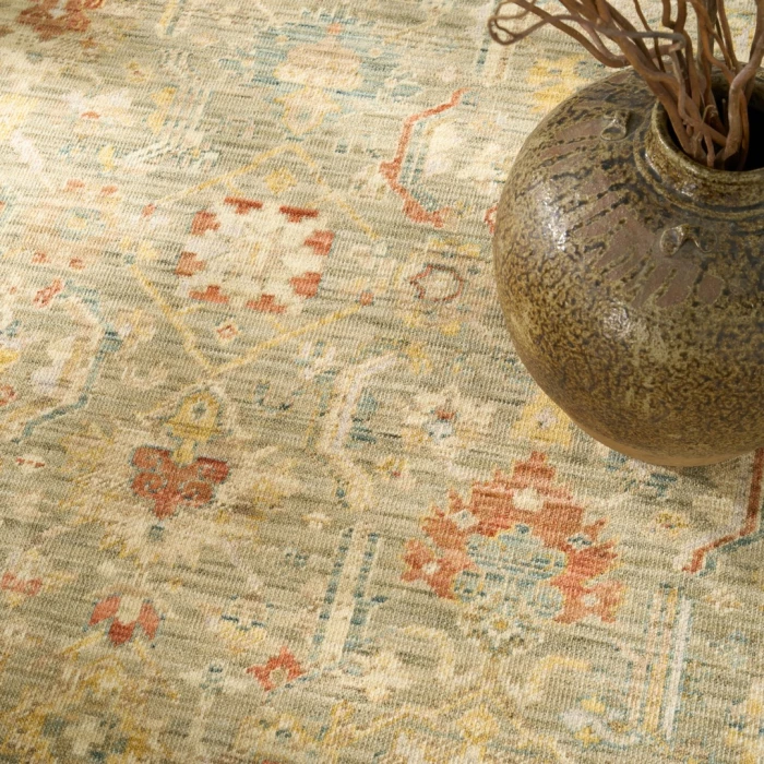 Nourison Antique Bloom Sage Multicolor ANB02 9ft. x 12ft. Rect. Rug