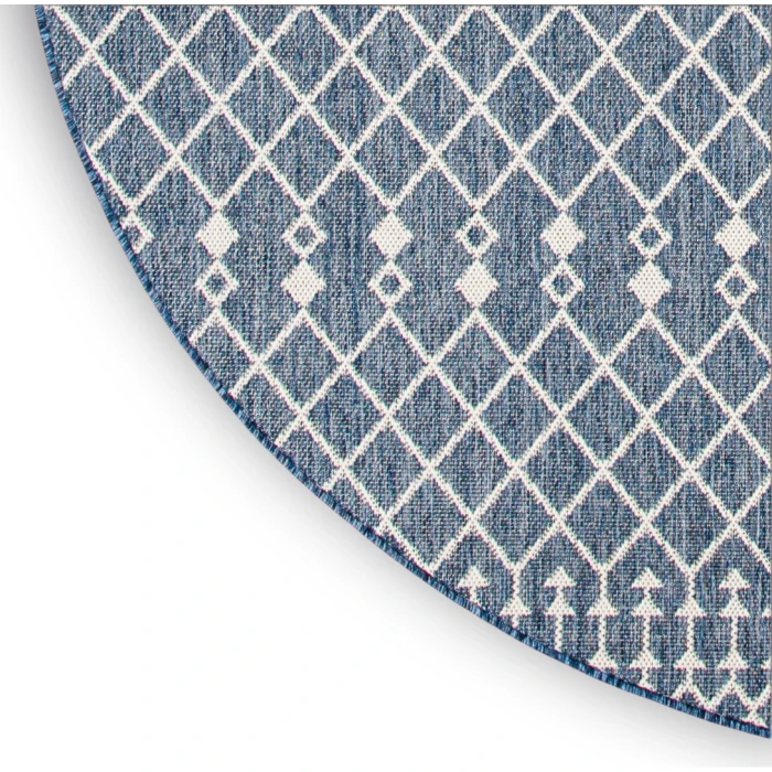 Nourison Positano Navy Blue POS02 6ft. Round Rug