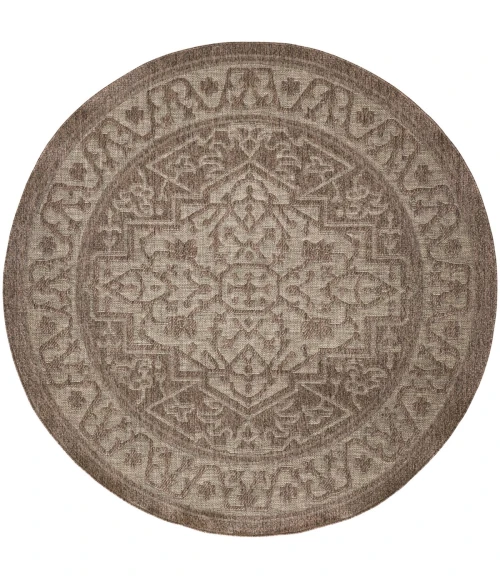 Nourison Tulum Brown TLM05 8 ft. X Round Rug