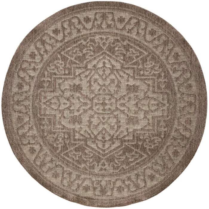 Nourison Tulum Brown TLM05 8 ft. X Round Rug
