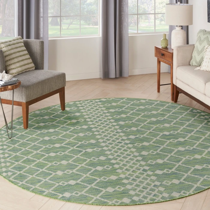 Nourison Positano Blue Green POS02 6 ft. X Round Rug