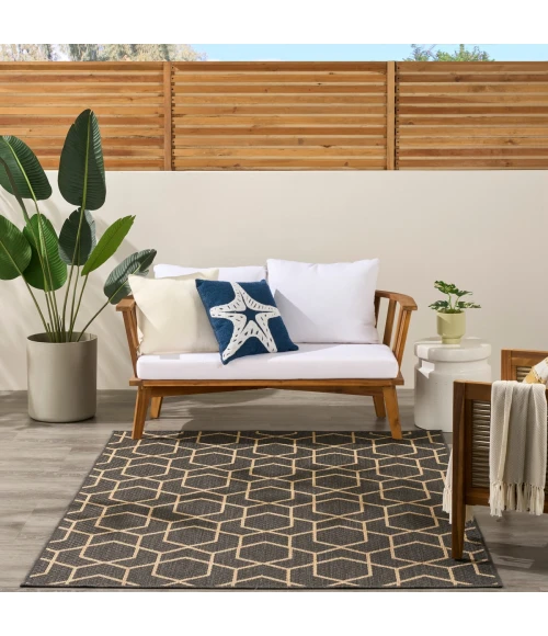 Nourison Horizon Indoor/Outdoor Charcoal HOZ01 5 ft. X 7 ft. Rect. Rug