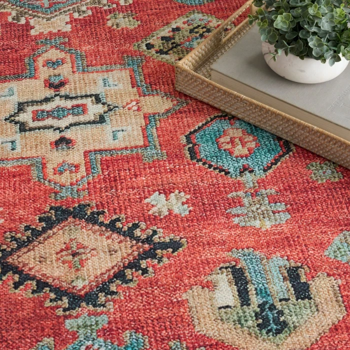Nourison Vintage Washables Rust Multicolor VWS12 7 ft. 10 in. X 9 ft. 10 in. Rect. Rug