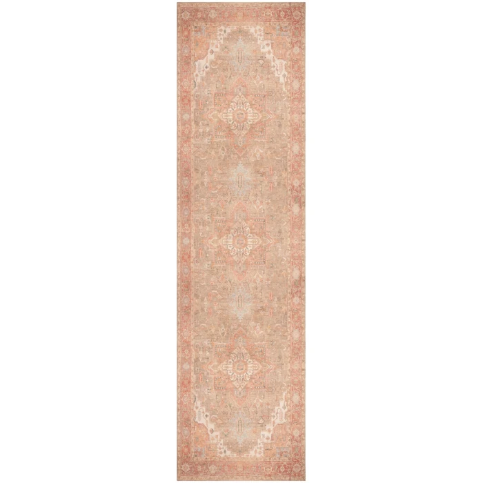 Nourison Vintage Washables Coral Taupe VWS07 2 ft. 2 in. X 8 ft. Rect. Rug