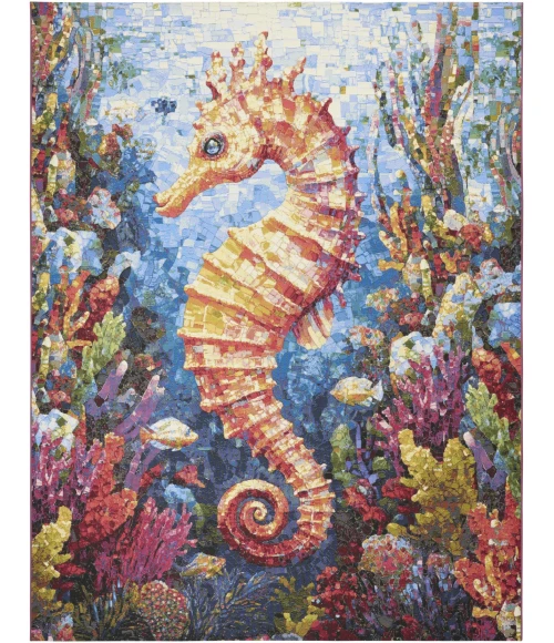 Nourison Home Color Splash Multicolored CSP02 7ft.10in. x 9ft.10in. Rect. Rug
