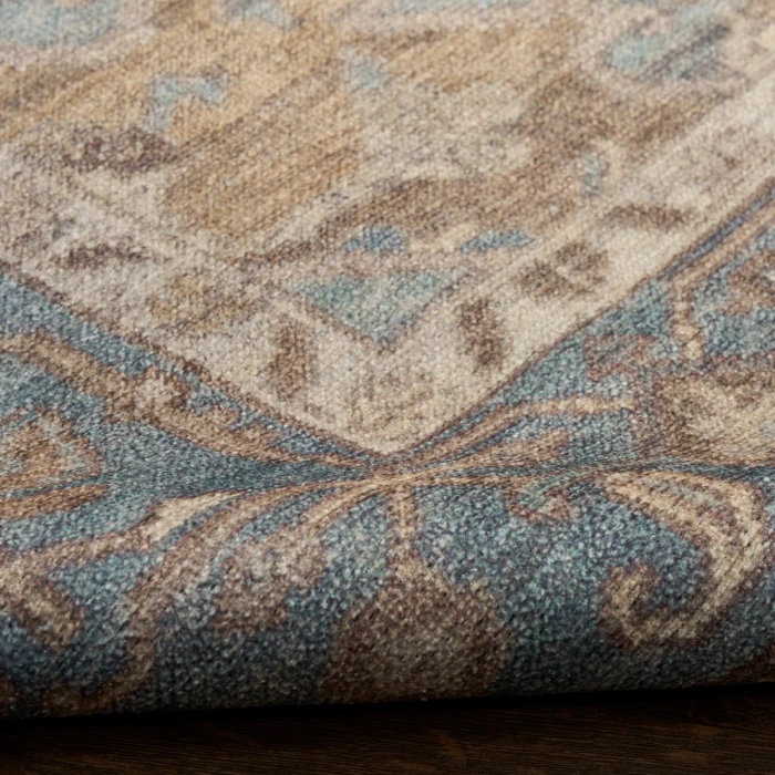 Nourison Vintage Washables Blue Green VWS13 7 ft. 10 in. X 9 ft. 10 in. Rect. Rug