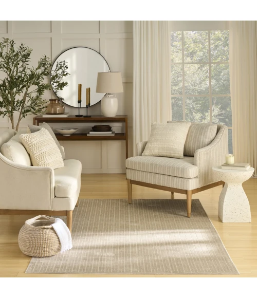 Nourison Home Washable Charm Beige WCH02 5ft. x 7ft. Rect. Rug