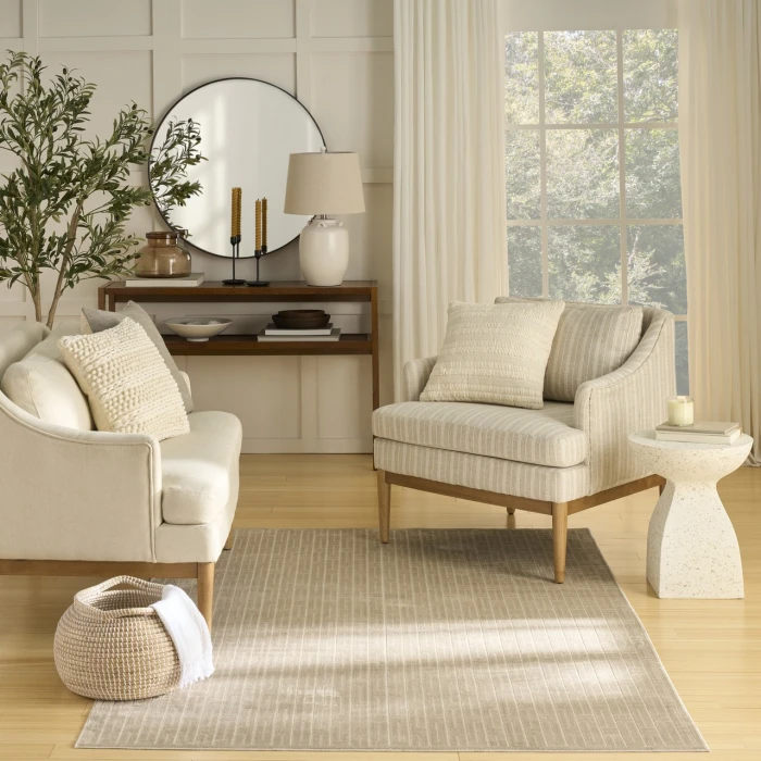 Nourison Home Washable Charm Beige WCH02 5ft. x 7ft. Rect. Rug