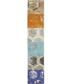 Michael Amini City Chic AMBER, TANGERINE, SNOW, TURQUOISE, SILVER, COBALT MA100 1ft. x 5ft. Rect. Rug