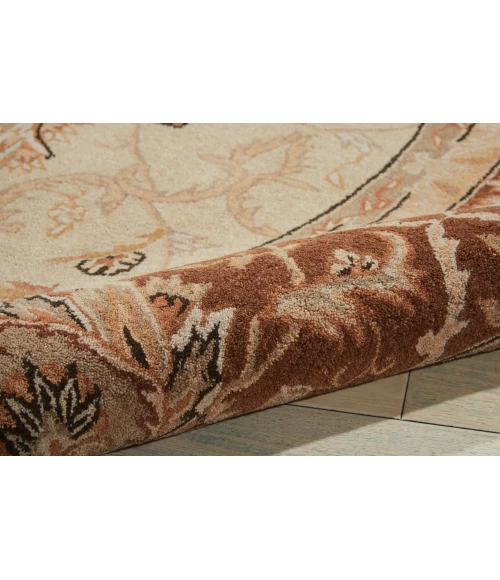 Nourison Home Heritage Hall Brown HE27 9ft. x Round Round Rug