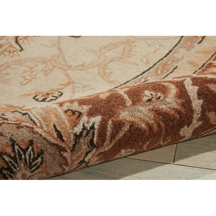 Nourison Home Heritage Hall Brown HE27 9ft. x Round Round Rug