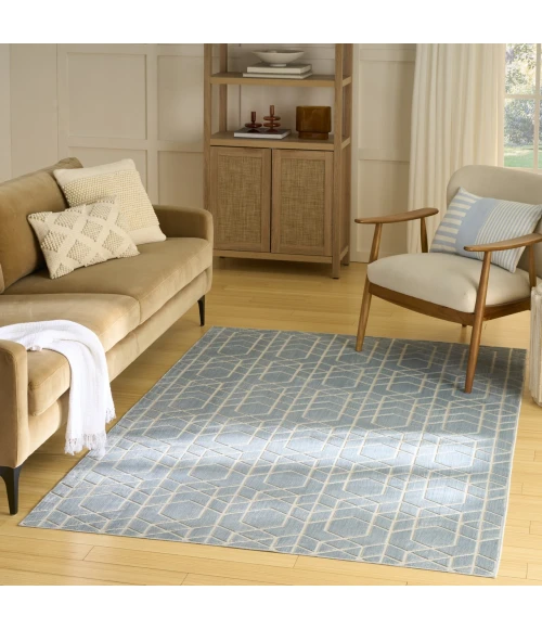 Nourison Home Washable Charm Blue WCH01 5ft. x 7ft. Rect. Rug