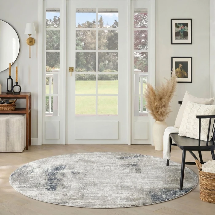Nourison Dekor Grey Charcoal DEK07 8ft. x Round Round Rug