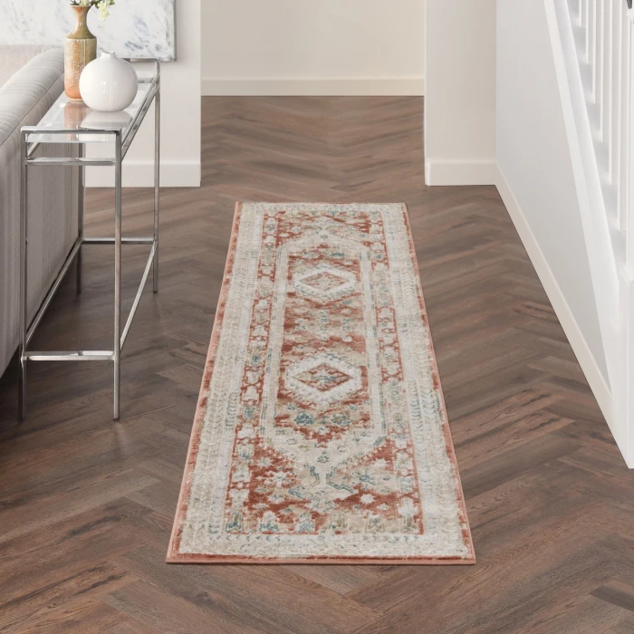 Nourison Thalia Rust Multicolor THL04 2ft.2in. x 10ft. Rect. Rug