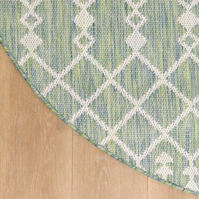 Nourison Positano Blue Green POS02 6 ft. X Round Rug